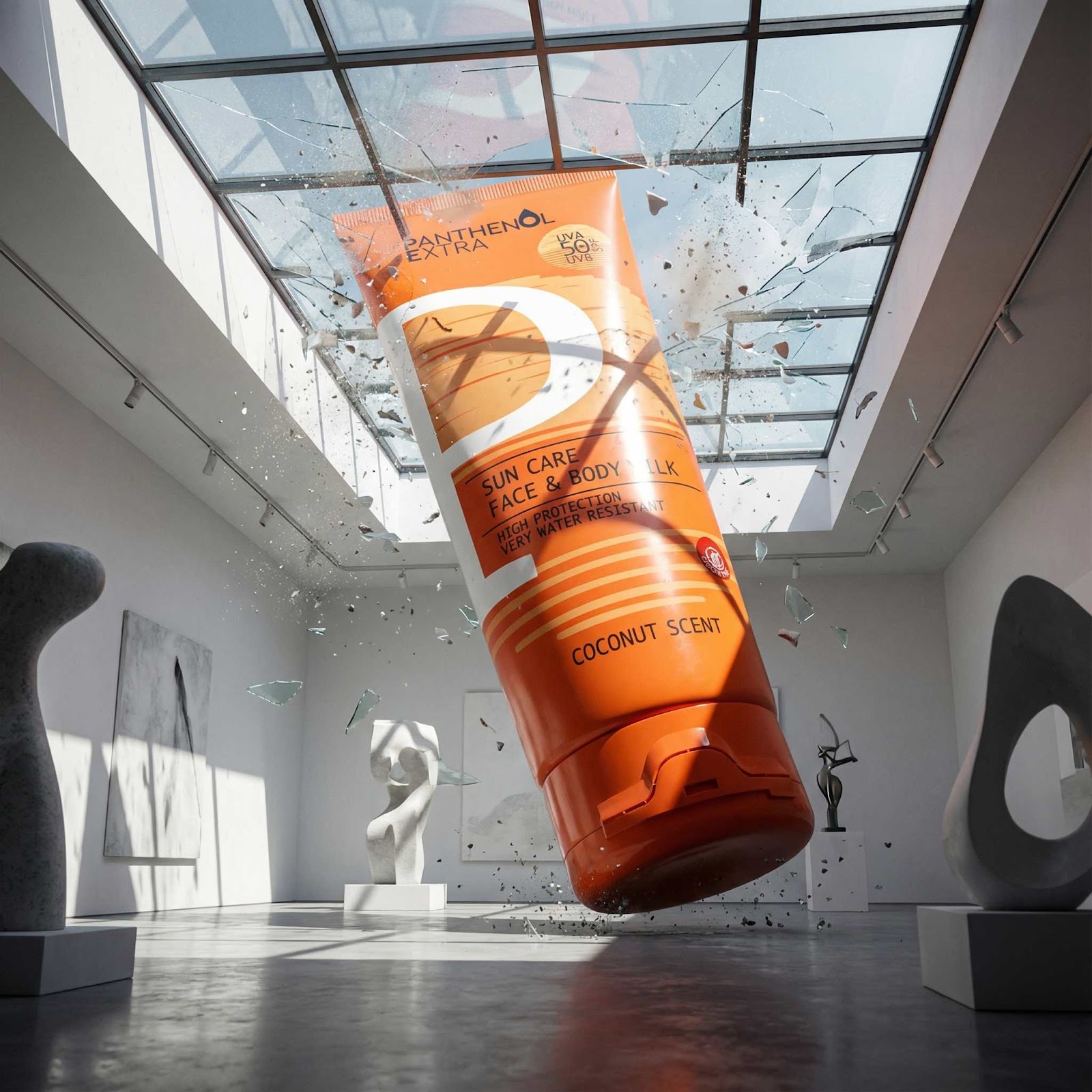 CampaignsLive AI beauty creative — surreal pack-led campaign in an art gallery